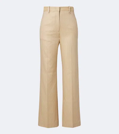 Isabel Marant Noanda Pinstripe Wool-blend Straight Pants In Neutral
