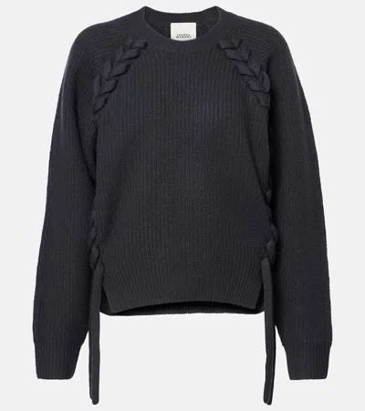 Isabel Marant Noelia Braided Wool Sweater In Grey