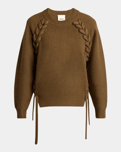 ISABEL MARANT NOELIA LACED RIB CREWNECK SWEATER