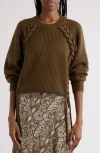Isabel Marant Noelia Whipstitch Merino Wool Sweater In Bronze