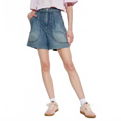 Isabel Marant Noemia Shorts In Faded Blue In Multi