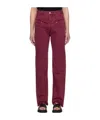 Isabel Marant Noemie Raw-edge Straight Leg Jeans In Red