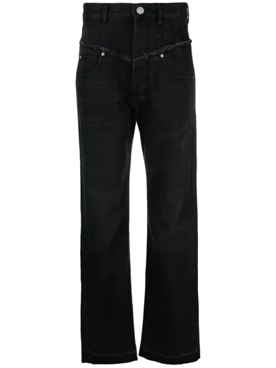 Isabel Marant Noemie Mid-rise Straight-leg Jeans In Black
