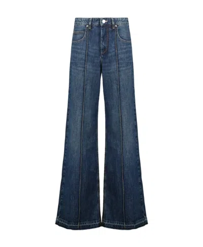 Isabel Marant Noldy Logo-patch Jeans In Blue