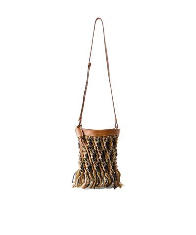 Isabel Marant Noli Fringed-details Leather Shoulder Bag In Brown