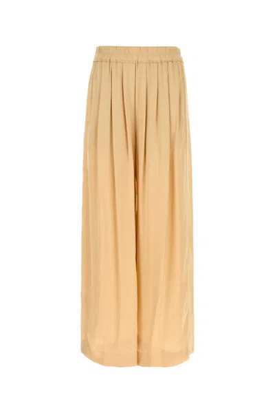 Isabel Marant Peach Satin Nolia Wide-leg Pant In Animal Print