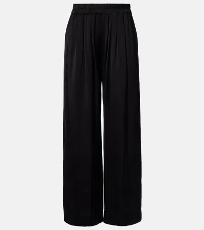 Isabel Marant Nolia Satin Wide-leg Pants In Black