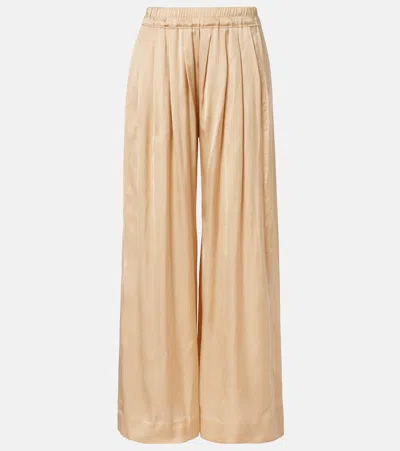 Isabel Marant Nolia Satin Wide-leg Pants In Neutral