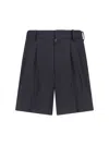 Isabel Marant Norman Pleated Detail Shorts In Blue Fabric