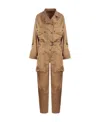 Isabel Marant Notched-collar Long-sleeve Jumpsuit In Brown