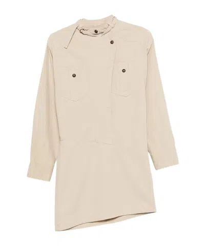 Isabel Marant Nouria Chest-pocket Mini Dress In Brown