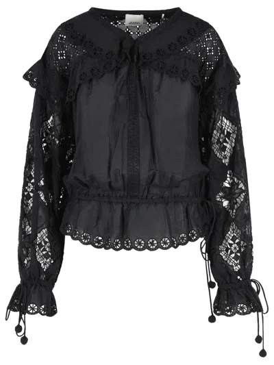 Isabel Marant 'nowana' Black Cotton Blouse
