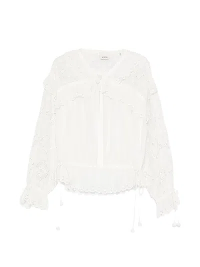 Isabel Marant Nowana Silk Blend Blouse In White