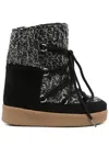 Isabel Marant Nowla Knitted Lace-up Ankle Boots In Black