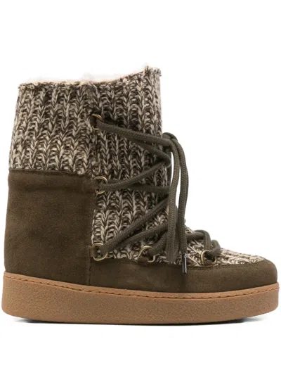 Isabel Marant Nowla Snow Boots In Green