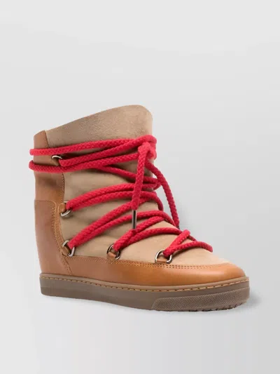 Isabel Marant Nowles Chunky Leather Suede Boots