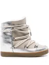 Isabel Marant Nowles Shearling-lined Suede Snow Boots In Silver
