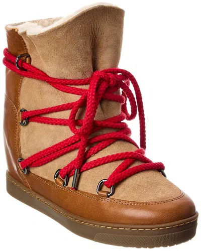 Isabel Marant Nowles Suede & Leather Snow Boot In Brown