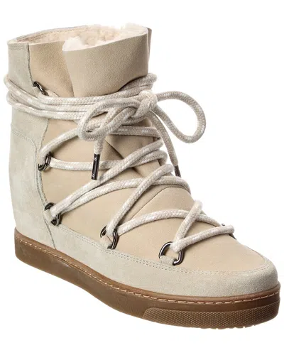 Isabel Marant Nowles Suede & Leather Snow Boot In Neutral