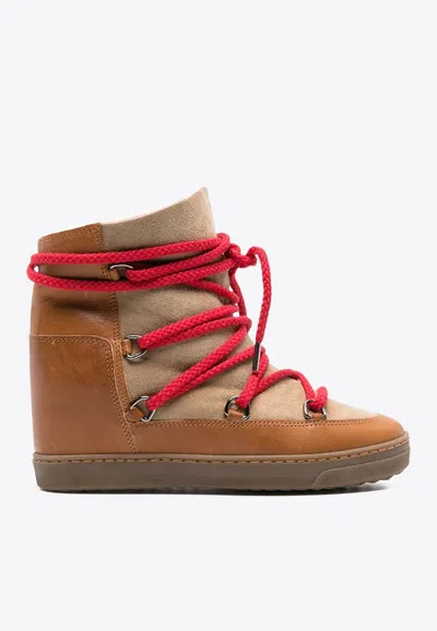 Isabel Marant Nowles Suede Snow Boots In Brown