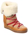 Isabel Marant Nowly Shearling-lined Textured-leather And Suede Snow Boots In Brown