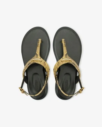Isabel Marant Women's Nya Snakeskin-embossed Leather Sandals In Gold