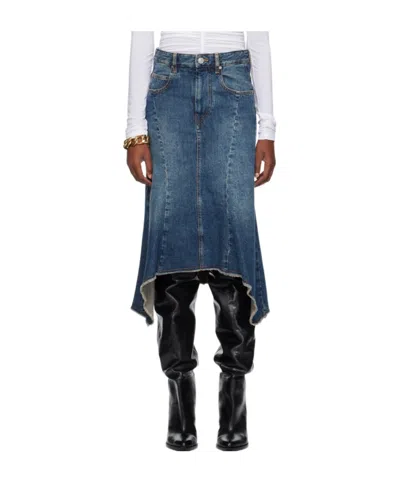 Isabel Marant Nyda Belt Ring Denim Skirt In Blue