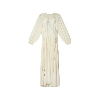 Isabel Marant Nydia Lace Bib Dress In Neutral