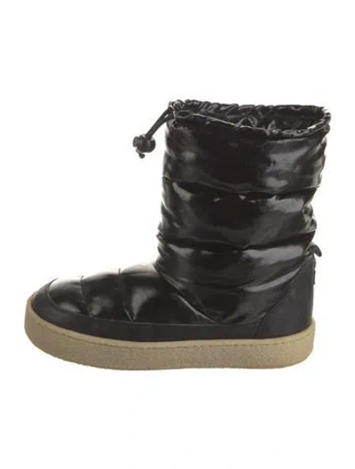 Pre-owned Isabel Marant Nylon Colorblock Pattern Boots In Black