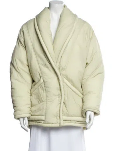 Pre-owned Isabel Marant Nylon Faux Fur Coat In Green