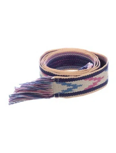 Pre-owned Isabel Marant Nylon Fringe Trim Accent Belt In Purple