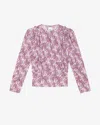 Isabel Marant Graphic-print Silk-blend Blouse In Mauve