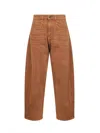 Isabel Marant Ocher Denim Oriane Barrel Jeans In Brown