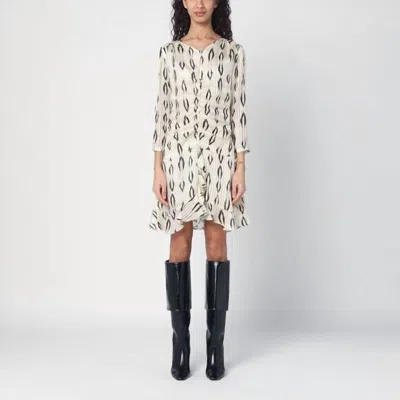 ISABEL MARANT OCTAVA DRESS IN ECRU/BLACK
