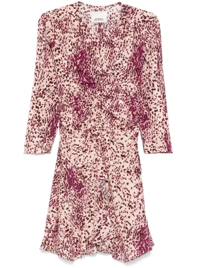 Isabel Marant Octavia Mini Dress In Purple/pink
