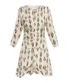 Isabel Marant Octavia Printed Mini Silk Dress In Neutral