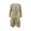 Isabel Marant Octavia Ruched Snake-print Silk-blend Crepe Mini Dress In Multicolor