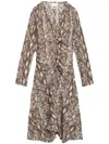 Isabel Marant Octavia Printed Mini Dress In Brown