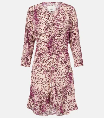 Isabel Marant Octavia Mini Dress In Purple/pink