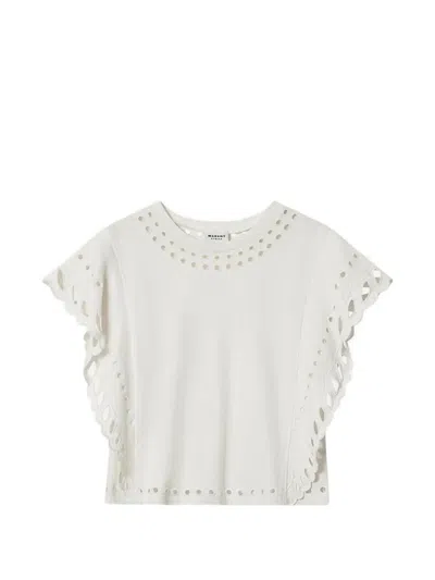Isabel Marant Etoile Top Sm Odyle Embroidered Circles In White
