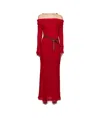 Isabel Marant Ormany Boucle Jersey Off-shoulder Dress In Red