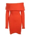 Isabel Marant Off-shoulder Knit Dress In Red
