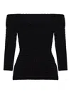Isabel Marant Off-shoulder Knitted Top In Black