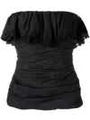 Isabel Marant Off-shoulder Ruched Top In Schwarz
