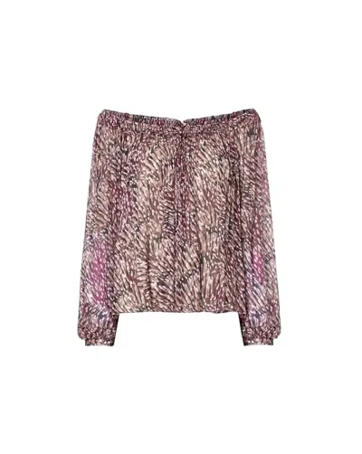 Isabel Marant Off-the-shoulder Abstract Pattern Blouse In Multi