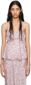 Isabel Marant Off-white & Purple Minha Camisole In 23ec Ecru