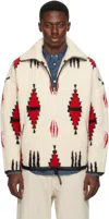 Isabel Marant Marlo Fleece Quarter Zip Pullover In White