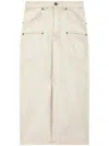 Isabel Marant Britt Denim Midi Skirt In Off White