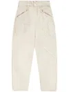 Isabel Marant Off White Catarina Tapered Jeans In Beige