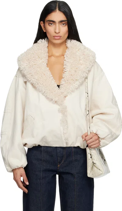 Isabel Marant Off White Charone Denim Jacket In Neutral